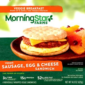 1 sandwich (191 g) Breakfast Sandwich - Sausage, Egg, Cheese
