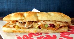 1 sandwich (218 g) Holiday Turkey & Stuffing Panini