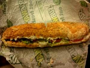1 sandwich (250 g) 6" Subway Seafood Sensation (with Cheese)