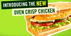 1 sandwich (273 g) 6" Oven Crisp Chicken