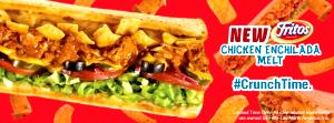 1 sandwich (289 g) 6" Fritos Chicken Enchilada Melt