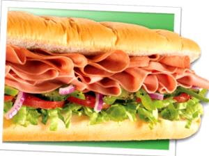 1 sandwich (320 g) 6" Double Cold Cut Combo (with Cheese)
