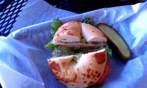 1 sandwich (349 g) Tasty Turkey on Asiago Bagel