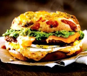1 sandwich (360 g) Chorizo Sandwich on Plain Bagel