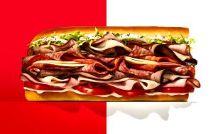 1 sandwich (498.35 g) The J.J. Gargantuan