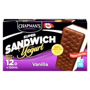 1 sandwich (54 g) Vanilla Frozen Yogurt Sandwich