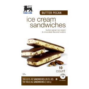 1 sandwich (56 g) Butter Pecan Ice Cream Sandwich