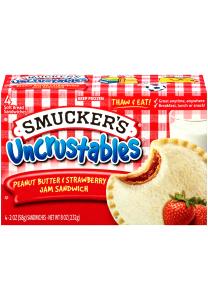 1 sandwich (58 g) Uncrustables Peanut Butter & Strawberry Jam Sandwich