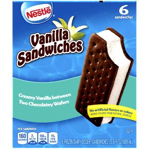 1 sandwich (62 g) Vanilla Ice Cream Sandwiches