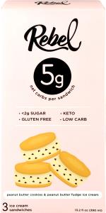 1 sandwich (64 g) Peanut Butter Fudge Chip Ice Cream Sandwich