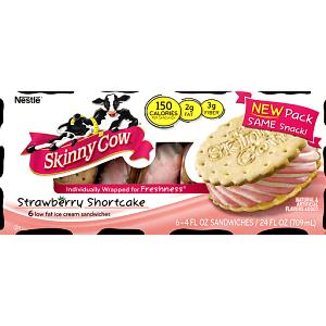 1 sandwich (70 g) Low Fat Ice Cream Sandwiches - Strawberry Shortcake