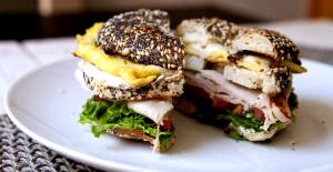 1 sandwich (8 oz) Bagel Club Sandwich