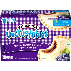 1 sandwich (80 g) Uncrustables Peanut Butter & Grape Jelly Sandwich (80g)