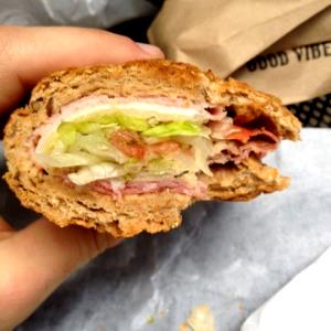 1 sandwich A Wreck Sandwich on Multigrain Wheat