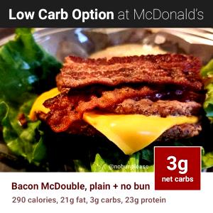 1 sandwich Bacon McDouble (Plain, No Bun)