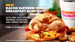 1 sandwich Bacon, Supreme Omelet & Cheese on Croissant
