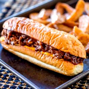 1 Sandwich Beef Barbecue Submarine Sandwich on Bun