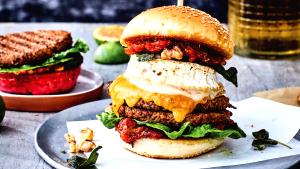 1 Sandwich Cheeseburger (Double Patty with Condiments and Vegetables)