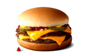 1 Sandwich Cheeseburger, Regular, Double Patty, Plain