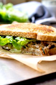 1 sandwich Cranberry Walnut Chicken Salad Sandwich with Garlic Cheese Focaccia