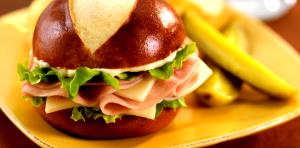 1 sandwich Ham on Pretzel Bread