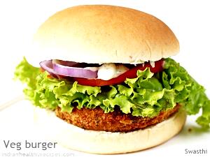 1 Sandwich Hamburger (Single Patty with Condiments and Vegetables)