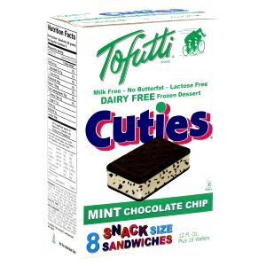1 Sandwich Nondairy Sandwich Dessert, Cuties, Mint Chocolate Chip