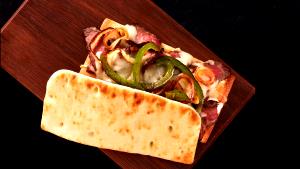 1 Sandwich Steak & Bacon Melt On Flatbread Flatbread Sandwiches