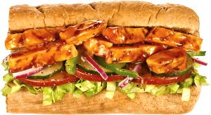 1 Sandwich Sweet Onion Chicken Teriyaki 6-İnch Jared Sandwiches With 6 Grams Of Fat Or Less