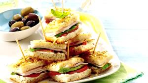 1 sandwich Turkey Stack Sandwich with Garlic Cheese Focaccia