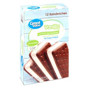 1 sandwich Vanilla Flavored Low Fat Ice Cream Sandwiches