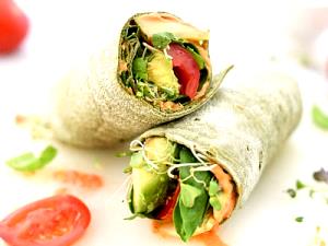 1 Sandwich Wrap Sandwich Filled with Vegetables