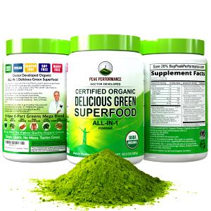 1 scoop (10 g) Certified Organic Delicious Green Superfood