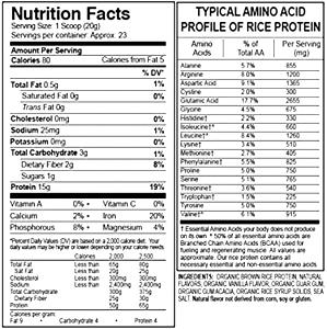 1 scoop (23 g) Organic Rice Protein