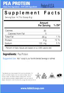 1 scoop (23 g) Pea Protein