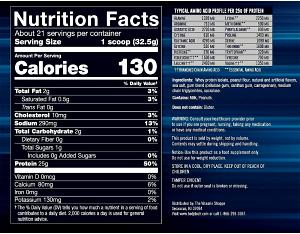 1 scoop (30.5 g) 100% Soy Protein