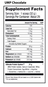 1 scoop (31 g) Ultimate Muscle Protein Chocolate