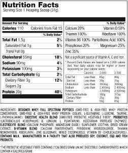 1 scoop (37 g) Designer Whey Protein Powder