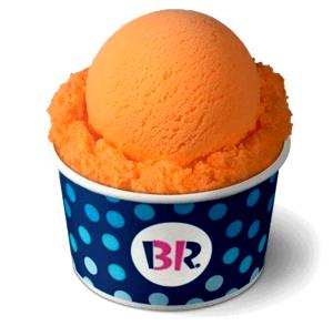 1 scoop Orange Sherbet Ice Cream (Single Scoop)