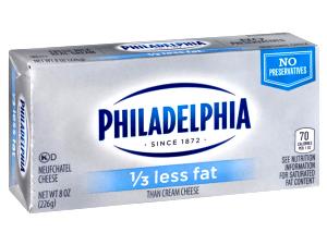1 serving (1 oz) 1/3 Less Fat Cream Cheese