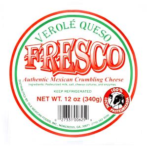 1 serving (1 oz) Verole Queso Fresco Authentic Mexican Crumbling Cheese