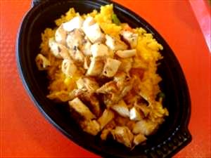1 serving (10 oz) Chicken TropiChops with Yellow Rice & Vegetables (Regular)