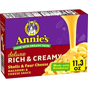 1 serving (104 g) Creamy Deluxe Shells & Real Aged Wisconsin Cheddar Sauce Macaroni & Cheese