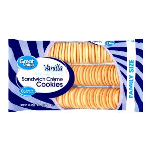 1 serving (13.6 g) Super 2 Vanilla Flavored Cream Sandwich Cookies