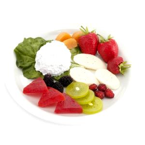1 serving (13.9 oz) Cottage Cheese and Fruit Plate (1200)