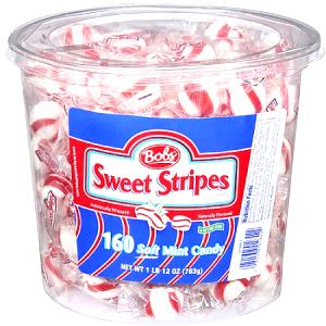 1 serving (15 g) Bobs Sweet Stripes Soft Mint Candy