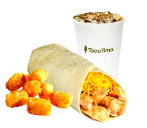 1 serving (15.7 oz) Soft Chicken Burrito Combo Meal (with Regular Mexi-Fries)
