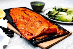 1 serving (159.9 g) Cedar Planked Salmon
