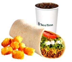 1 serving (17.1 oz) Natural Beef Soft Taco Combo Meal (with Regular Mexi-Fries)