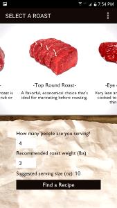 1 serving (2 oz) Top Round Roast Beef